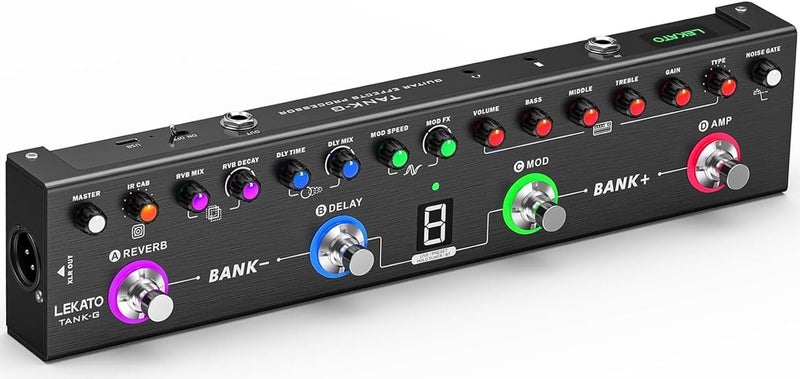 LEKATO Multi Effects Guitar Pedal, Guitar Effects Pedal with 36 Presets, Editable 4 Modules, Amp, Chorus, Delay, Reverb, IR CAB, Tuner, BT Connection, Music Recording - Image 1